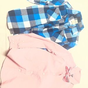 New Mix Blue Plaid and Pink Kids Shirts